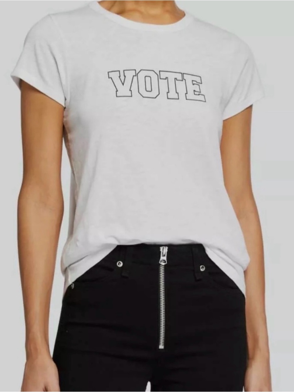 Rag & Bone White Crew Neck Vote T-Shirt